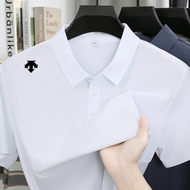 Golf Equipment Rental - เสื้อโปโลปักลายหรูหราสำหรับผู้ชาย เสื้อแขนสั้นใส่สบายระบายอากาศได้ดีสำหรับฤดูร้อน แฟชั่นเสื้อกอล์ฟสำหรับเล่นกีฬา เสื้อใส่ได้ทุกวัน