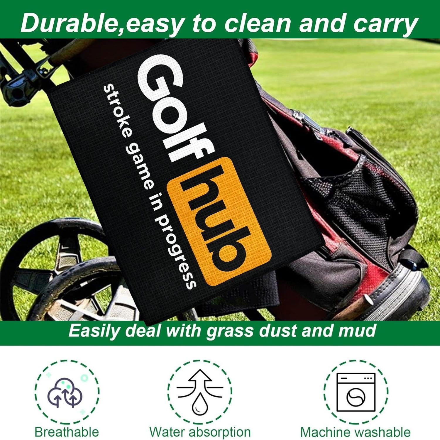 ตลกไมโครไฟเบอร์พรีเมี่ยมผ้าขนห - Golf Towel Waffle บทวิจารณ์และราคา